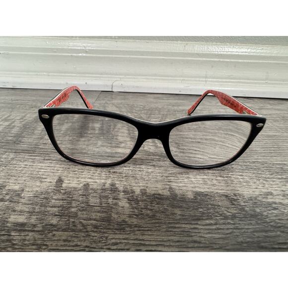 Ray-Ban RX5228 2479 Eyeglasses FRAMES ONLY Black Red Interior Logo Design - Picture 4 of 12